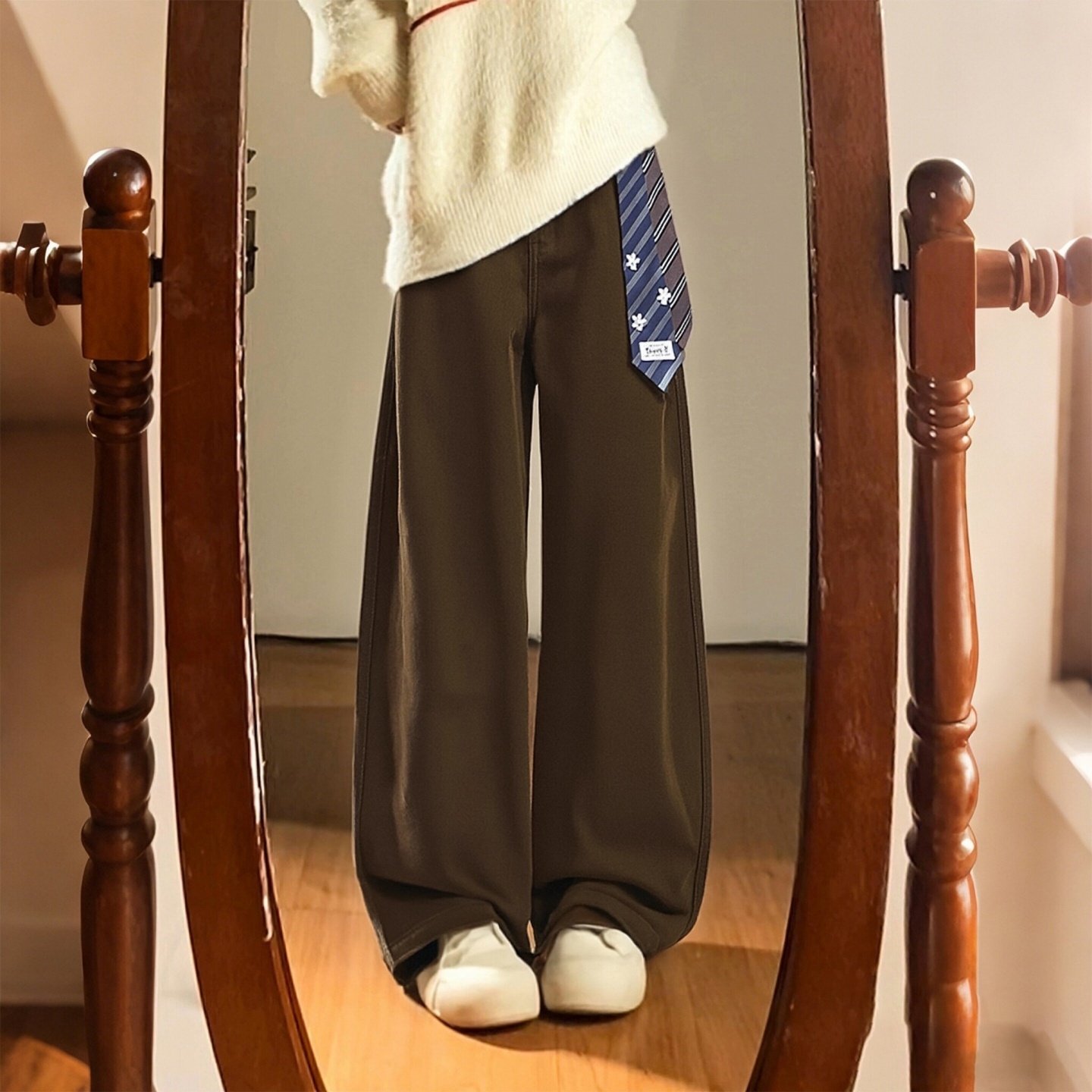 特大码女装胖mm通勤风黑色高腰阔腿裤女高腰显瘦设计感垂坠感裤子,淘宝优惠券,粉丝福利购,淘宝优惠卷