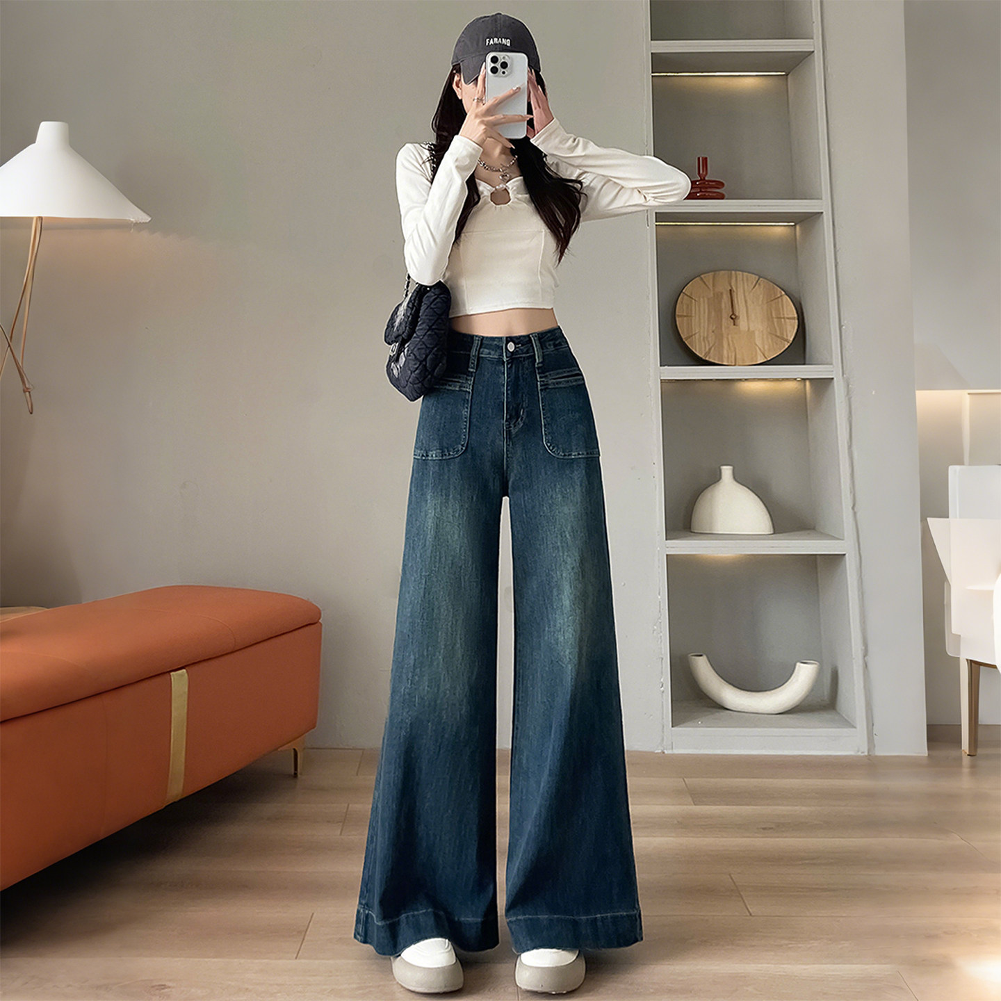 300斤胖mm大码女装设计感阔腿牛仔裤女高腰显瘦宽松垂感直筒裤潮,淘宝优惠券,粉丝福利购,淘宝优惠卷