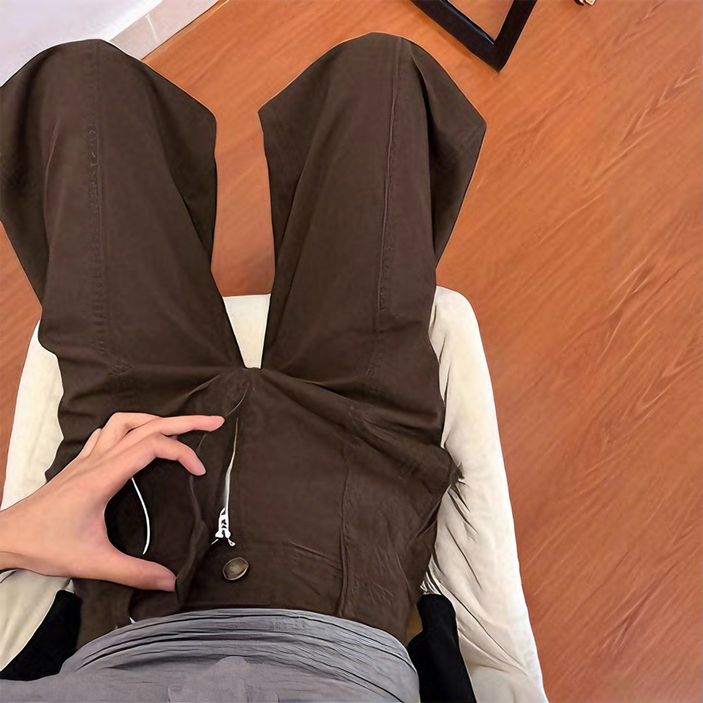 特大码女装胖mm美式风阔腿牛仔裤女咖色宽松高腰显瘦百搭复古长裤,淘宝优惠券,粉丝福利购,淘宝优惠卷