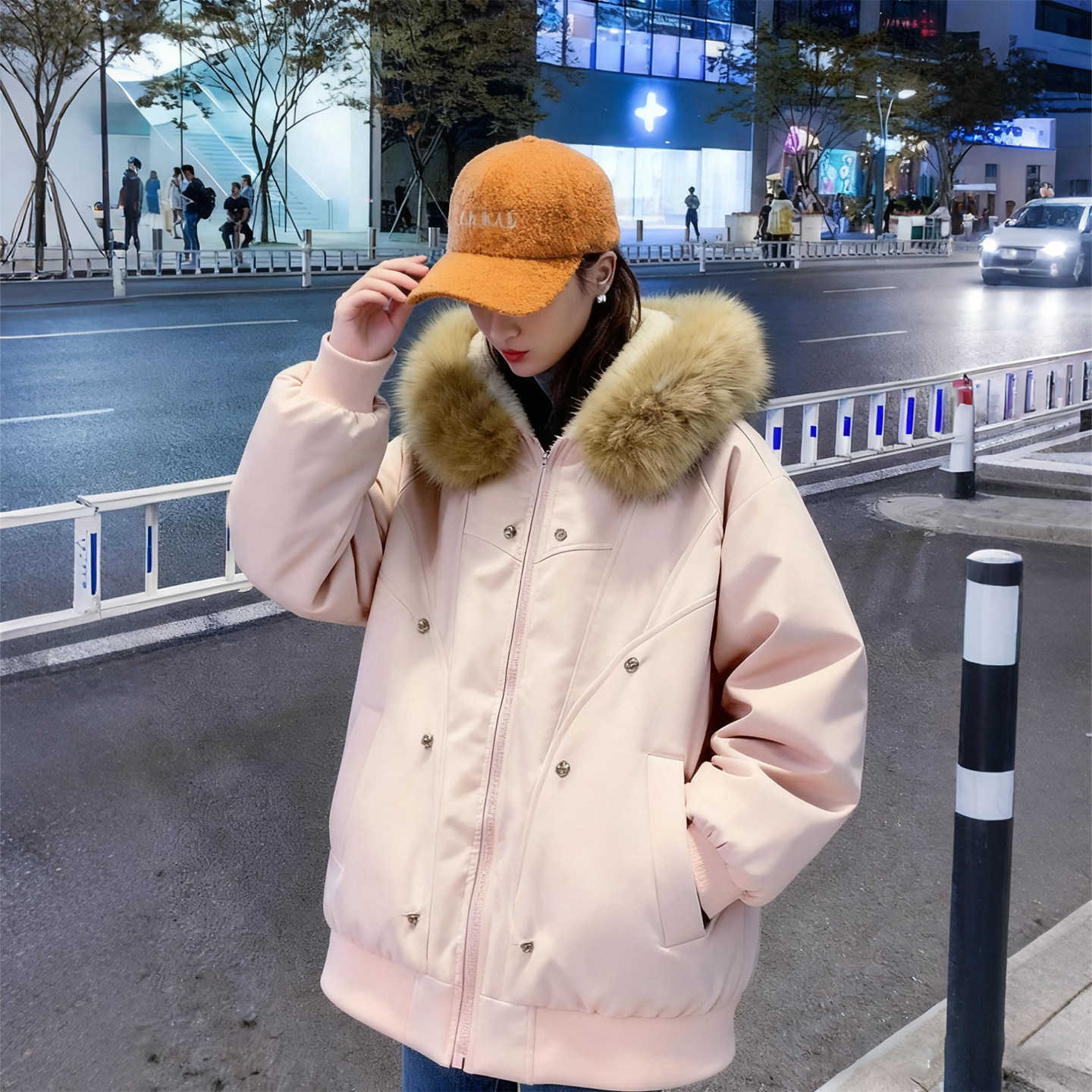 300斤大码女装胖mm设计感毛领连帽棉服外套女冬季加厚保暖棉衣潮,淘宝优惠券,粉丝福利购,淘宝优惠卷