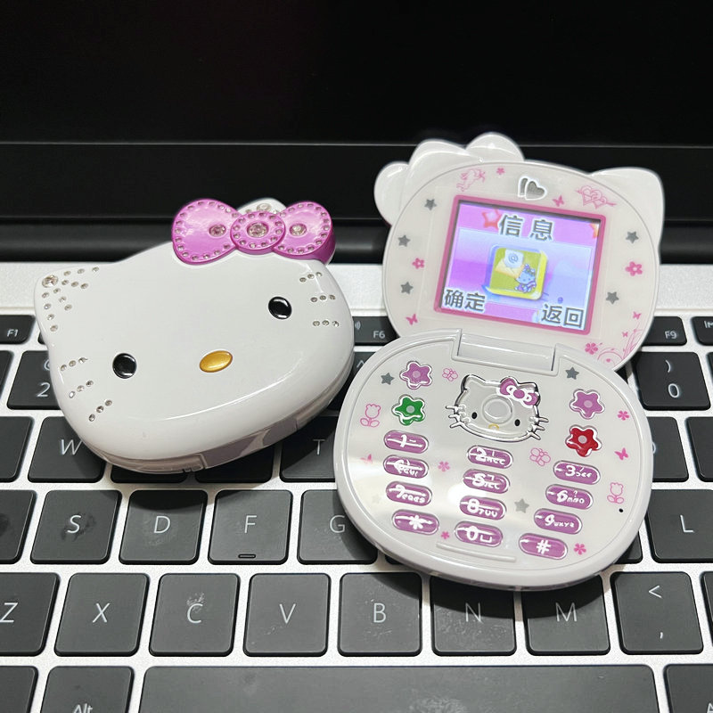 儿童翻盖可爱女生非HelloKitty凯蒂猫卡通迷你小学生戒网专用手机-图0