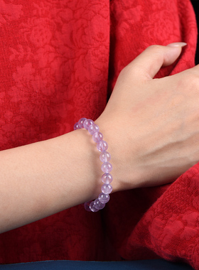 晶庄天然薰衣草紫水晶幸运石手链