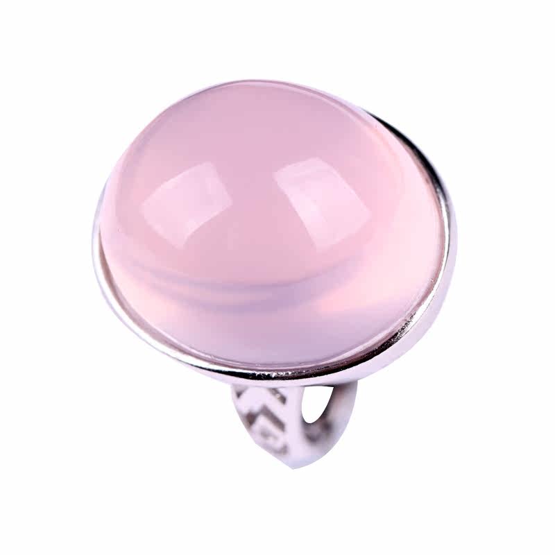 晶庄天然粉晶芙蓉石星光粉水晶戒指 晶庄珠宝戒指/指环