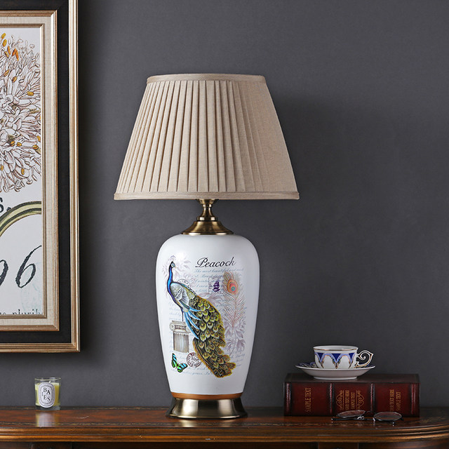 Ceramic study room living room European style retro decorative table lamp