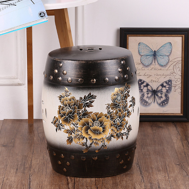 American Country Painted Ceramic Retro Shoe Changing Stool