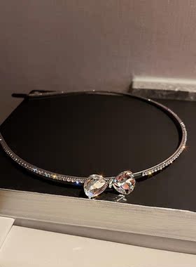 高级感水钻蝴蝶结发箍甜美头箍