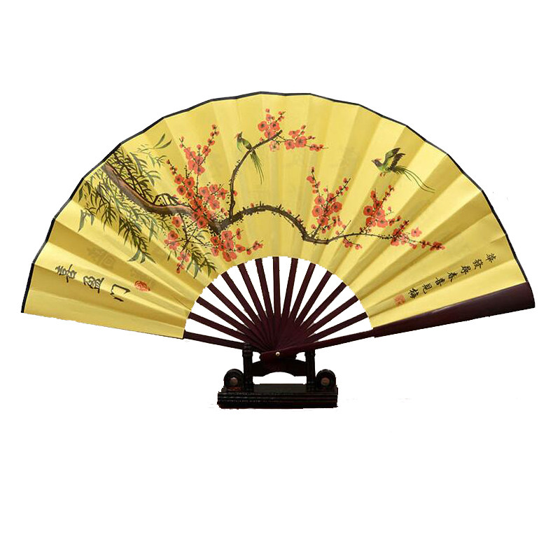 抖音折扇中国风男士折叠绢扇古风日用礼品扇子空白绘画书法扇定制