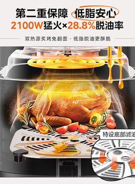 美的空气炸锅家用2026新款0涂层大容量免翻面不锈钢电炸锅电烤箱