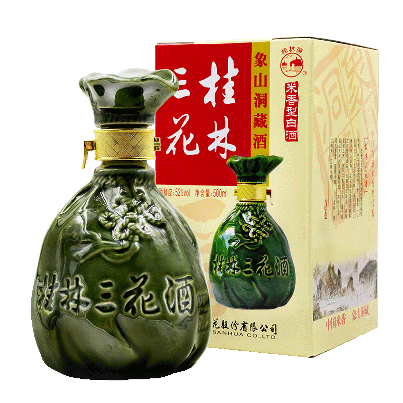 桂林三花象山洞藏三花酒52度粮食白酒米香型窖酒500ml*6瓶整箱装-图3