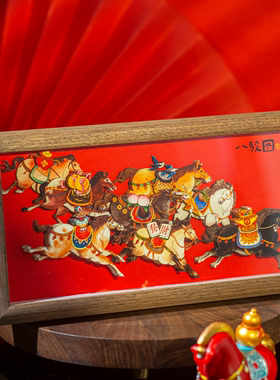 新年红马木质桌面挂件祝福