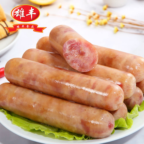 肉含量≥90%雄丰地道肠烤肠台式热狗肠10根/包香肠零食早餐下午茶 - 图0