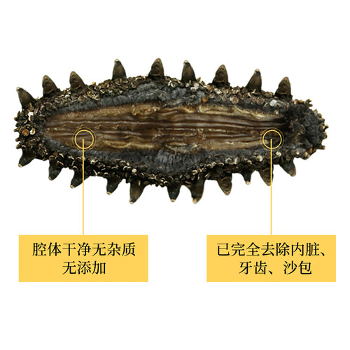 老王8年海参干货50g 开口笑深海野生淡干大连海参辽参海渗礼盒 - 图0