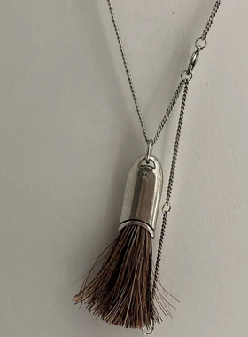 马鬃毛流苏项链毛刷小众设计吊坠游牧风法国设计松弛感