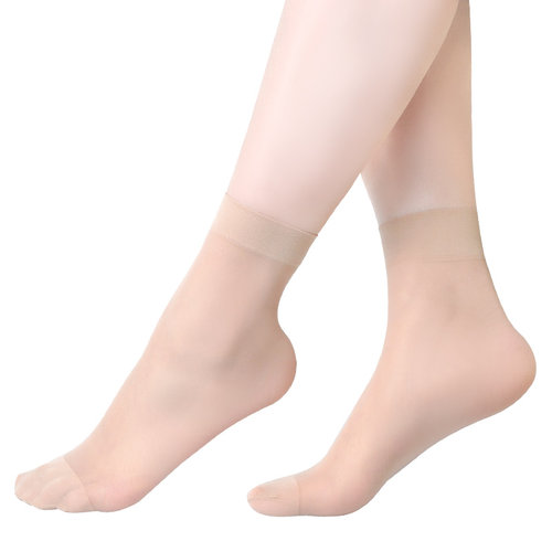 6双Rime韵魅天鹅绒短丝袜12D女短袜春夏薄款透明肉色中筒袜子舒适 - 图0