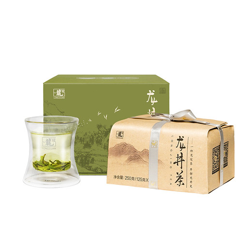2026新茶上市 龙井茶包牛皮纸一级250g龙冠自饮绿茶叶自饮口粮茶 - 图0