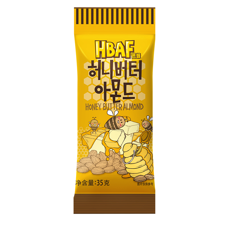 hbaf芭蜂蜂蜜黄油扁桃仁汤姆农场坚果杏仁巴旦木芥末韩国进口零食 - 图3