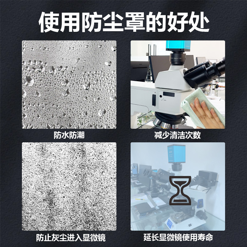 高品显微镜防尘罩保护罩防灰尘防潮 小号适用/双目体视 大号适用金相显微镜/带屏显微镜 - 图0