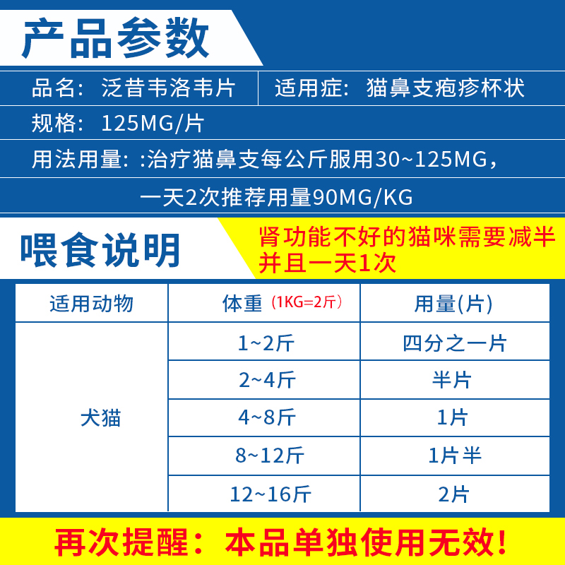 泛昔韦洛韦片猫咪疱疹病毒杯状打喷嚏流鼻涕鼻支宠物专用乳铁蛋白 - 图0