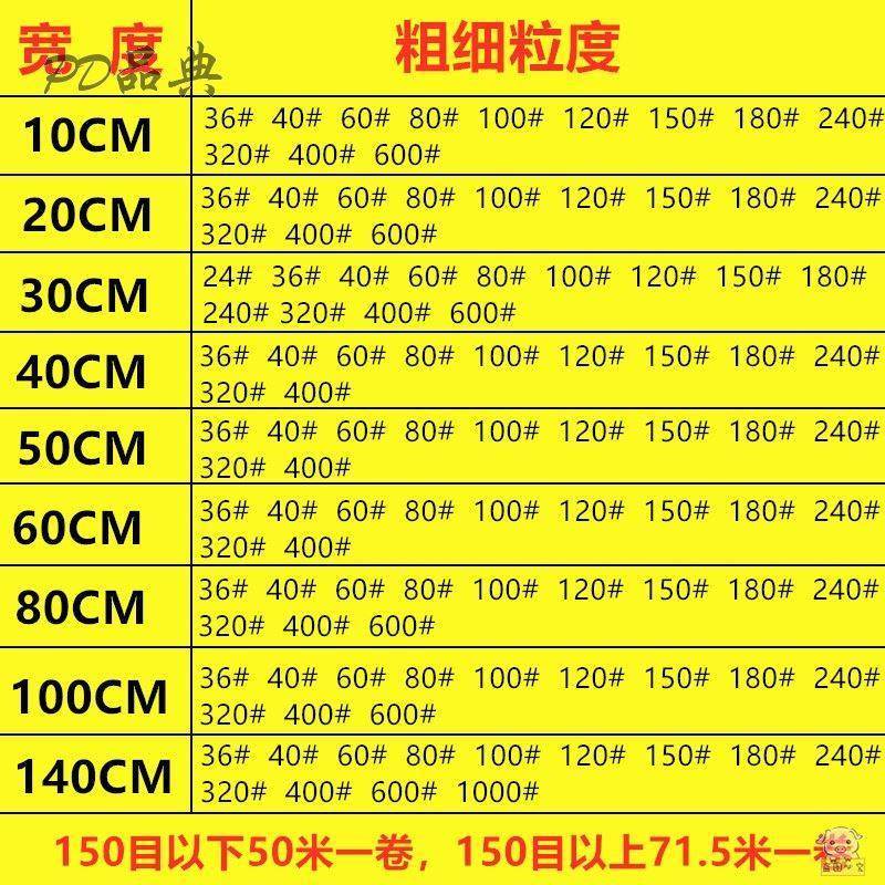 60cm宽600砂纸400手撕砂布卷80带240号320目500软布180目200