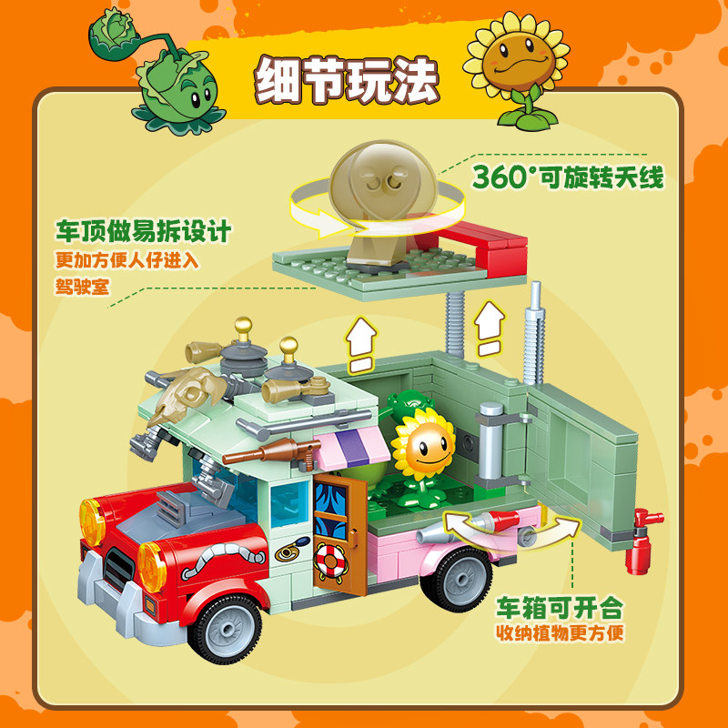古迪积木儿童益智拼装潘妮模型植物大战僵尸玩具男孩汽车拼图礼物,淘宝优惠券,粉丝福利购,淘宝优惠卷