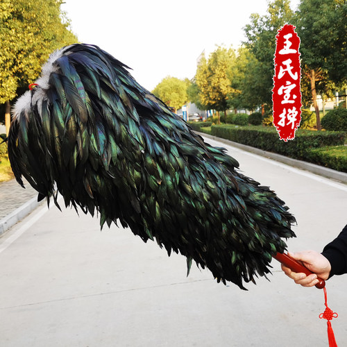 手工真鸡毛老式掸子除尘扫灰加厚密不掉毛家用汽车可伸缩清洁神器 - 图2
