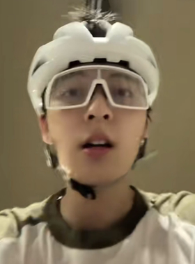 户外徒步白色透明骑行护目眼镜男