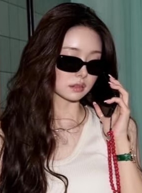 复古方形小框甜酷黑色墨镜ins风