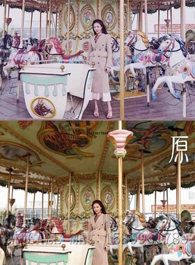 大型旋转木马顶棚游乐场装饰道具