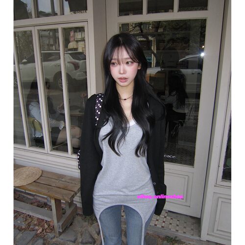 eihey诶嘿26韩系小众设计挂脖叠穿层次感无袖背心露背吊带上衣女 - 图2
