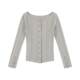 Eihey eh hey newjeans ແບບດຽວກັນຍີ່ປຸ່ນ retro girly functional style slim slim ແຂນຍາວ T-shirt cardigan ສໍາລັບແມ່ຍິງ