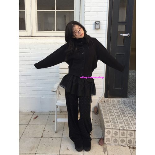 eihey诶嘿复古韩系高领连帽设计百搭单排扣针织开衫毛衣长袖外套 - 图2