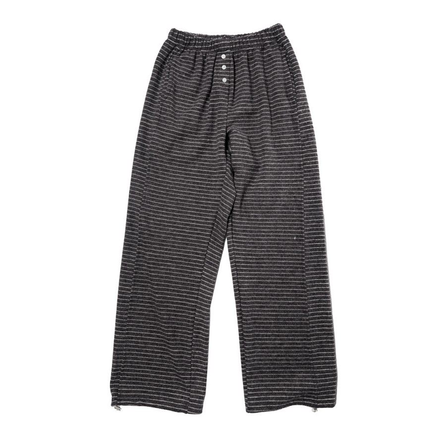 eihey诶嘿秋冬新款松紧腰纽扣设计简约条纹长裤女直筒宽松休闲裤,淘宝优惠券,粉丝福利购,淘宝优惠卷