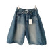 Eihey 26 summer ແບບດຽວກັນຂອງ Jin Jing jeans ວ່າງຂາກວ້າງຂອງອາເມລິກາ retro ຫ້າຈຸດກາງ pants ສັ້ນສໍາລັບແມ່ຍິງ