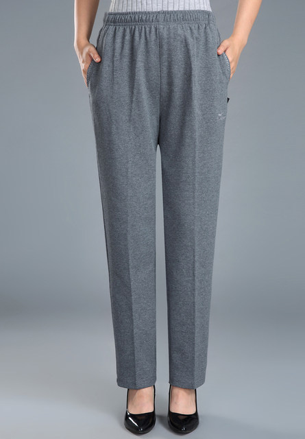Pure cotton elastic waist autumn middle-aged style mom sweatpants