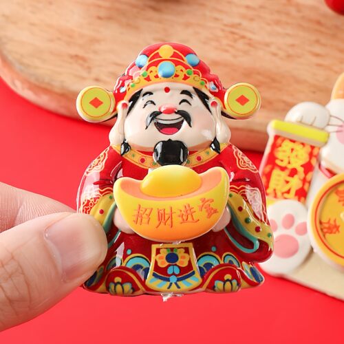 可旋转磁吸冰箱贴摆件摇摆摆饰喜庆装饰贴磁吸冰箱贴 - 图3