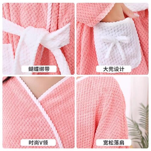 可穿浴巾女成人吊带浴裙可裹浴袍非纯棉美容院家用吸水速干不掉毛-图3