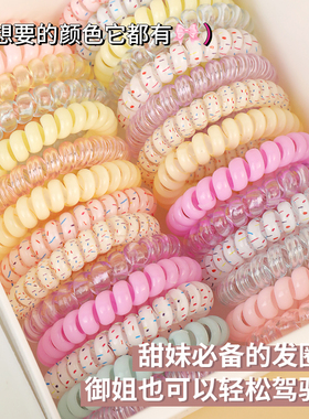 韩式少女高品质葡萄椰椰波点电话线夏天清新百搭日常发绳耐用发绳