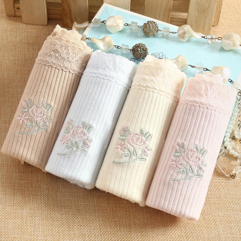 4条礼盒装内裤纯棉女士高腰三角内裤日系出口无痕100全棉棉质面料 - 图0