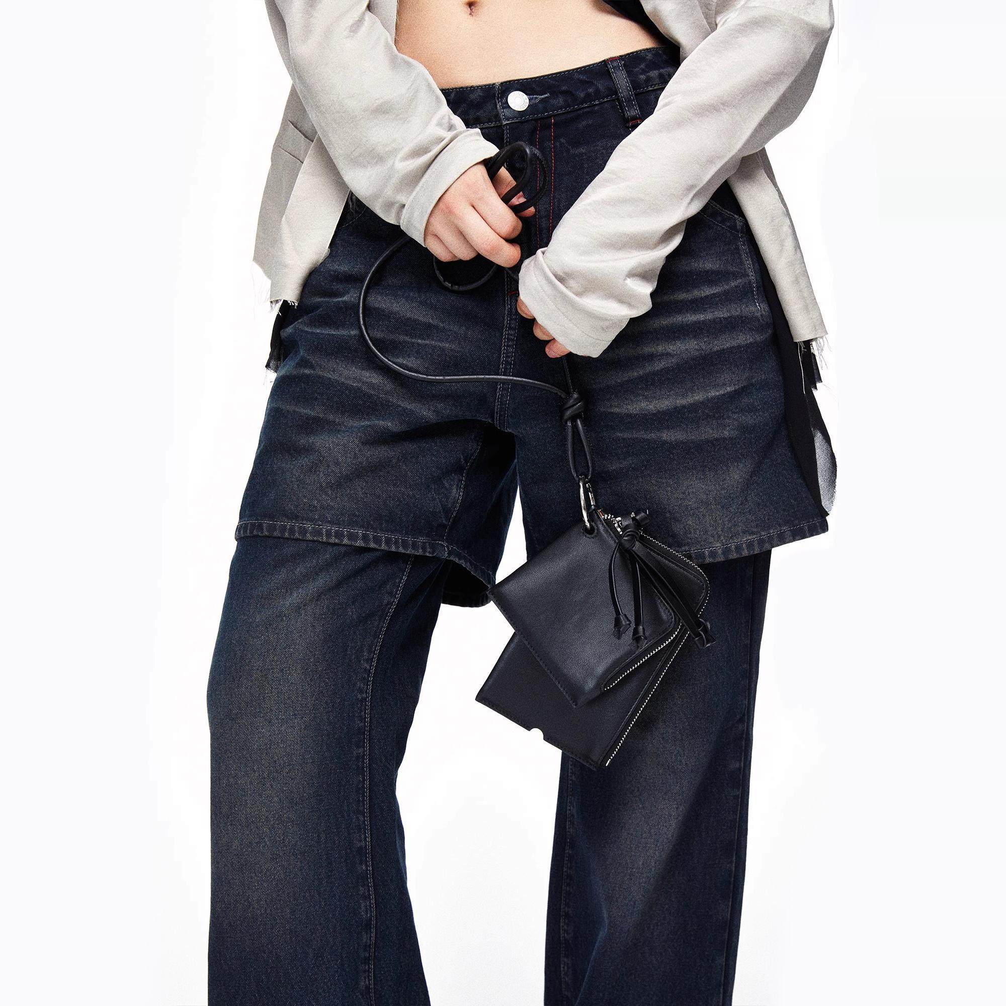 韩系ins新款小众设计复古鹿皮绒挂脖耳机包百搭零钱包卡包钥匙包,淘宝优惠券,粉丝福利购,淘宝优惠卷