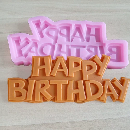 С HappyBirthday в верхнем регионе английский язык день рождения с днем ​​рождения с силиконовой плесенью