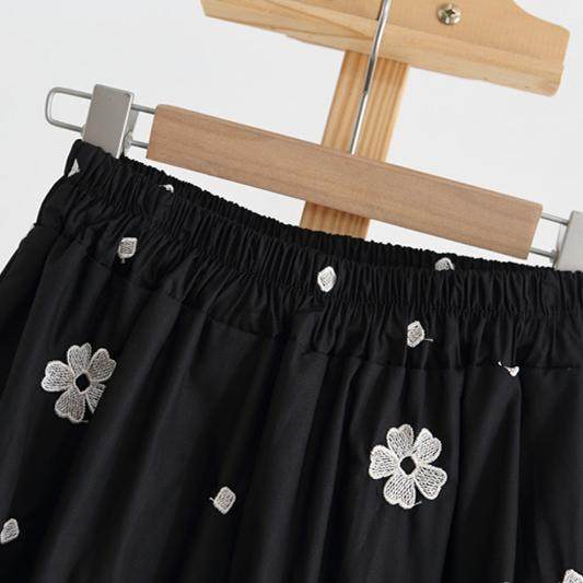 2025 summer daisy print embroidered long skirt
