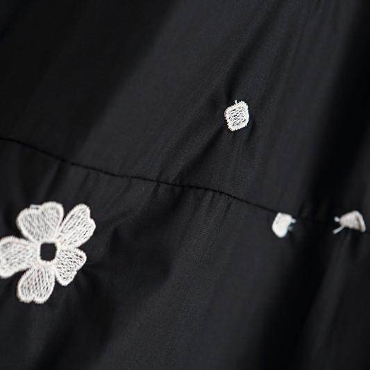 2025 summer daisy print embroidered long skirt