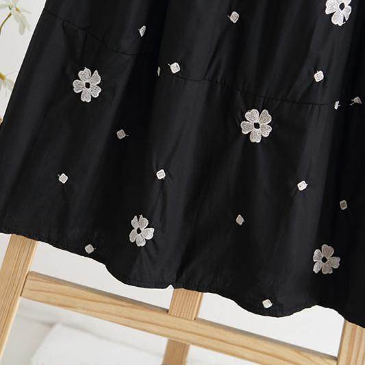 2025 summer daisy print embroidered long skirt