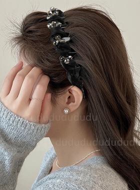 气质水钻带齿发箍女高颅顶显脸小