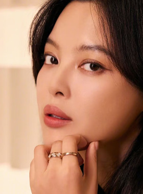 Jennie同款叠戴菱格纹戒指女