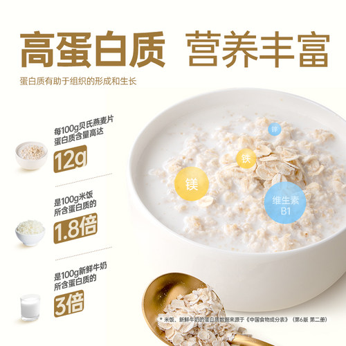 【姜妍推荐】贝氏澳洲纯燕麦片无添蔗糖速食冲饮原味营养早餐罐装 - 图2