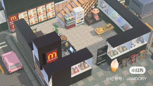 动森 岛上麦当劳餐厅 3.0新品 动物森友会岛屿家具道具装饰设计 - 图0