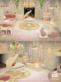 Animal Crossing Pink Elegant Living Room Animal Crossing NS Props Island ການອອກແບບແລະການກໍ່ສ້າງ