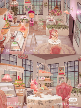 Animal Crossing European Style Retro Pink Cafe 2.0 New Items Indoor Package Animal Crossing NS