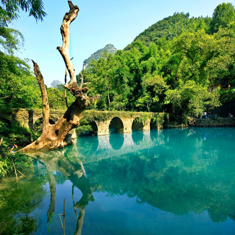 贵阳出发贵州旅游荔波小七孔跟团纯玩一日游拉雅瀑布翠谷瀑布黔南 - 图1